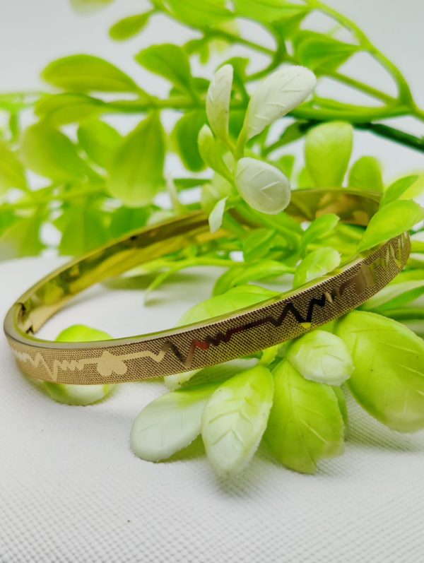 Adjustable Premium Heartbeat-engraved Adjustable Cartier-inspired Gold Bracelets | Best Quality