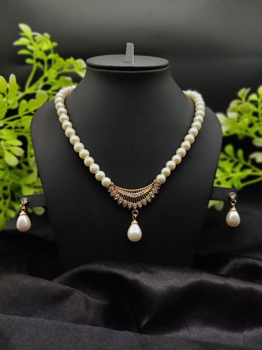 Imported Pearl Perfection Dual-strand Necklace Set With Elegant Teardrop Pendant ✨