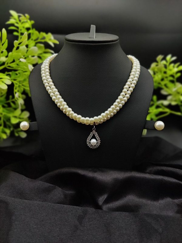 Imported Exquisite Pearl Necklace Set With Radiant Pendant & Earrings  | Best Quality Necklace For Girls & Women