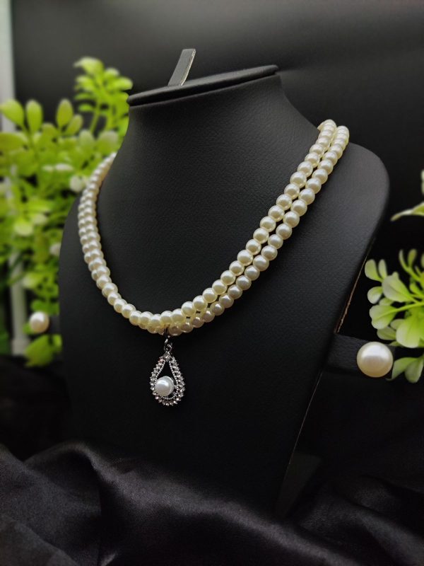 Imported Exquisite Pearl Necklace Set With Radiant Pendant & Earrings  | Best Quality Necklace For Girls & Women