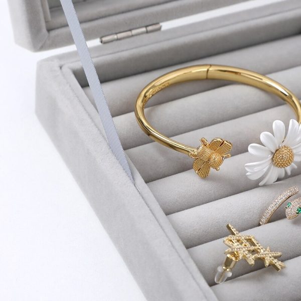 Mistico Velvet  Case With Glass Cover Jewelry Ring  Box, Earrings Bracelet Showcase